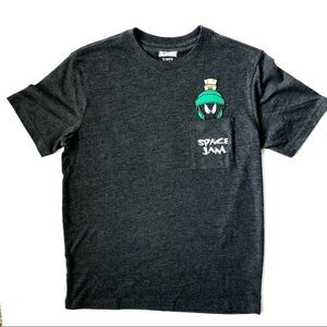 American Eagle‎ Marvin the Martian Space Jam Shirt Gray Front Pocket Size Small